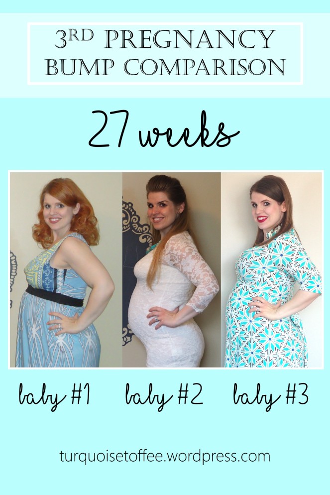 third pregnancy bump comparison 27 weeks