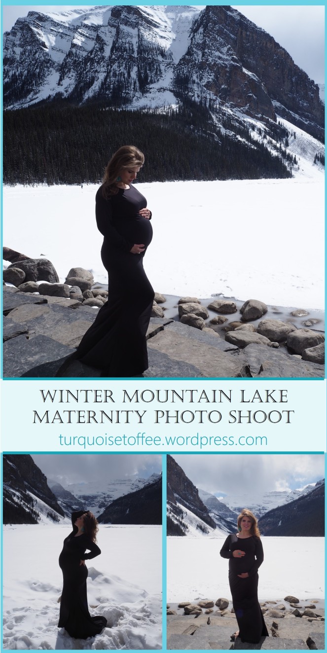 Winter Mountain Lake Maternity Photos