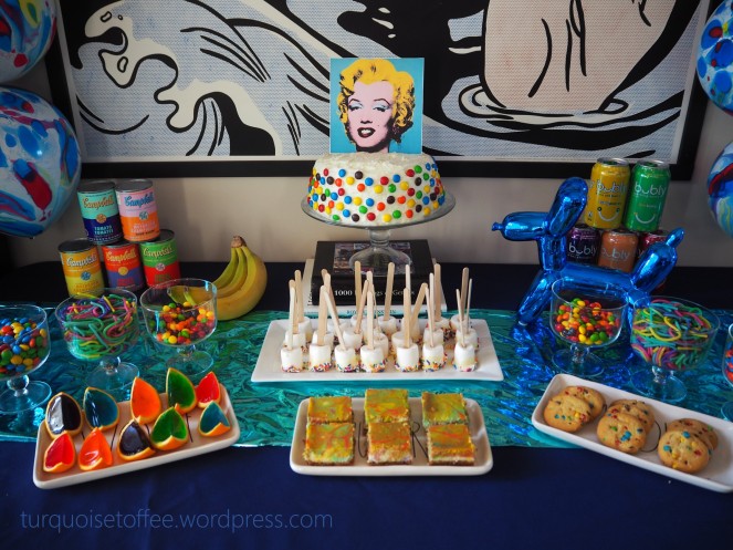 Pop Art Lichtenstein Warhol Theme Party Marilyn Monroe Cake Desserts